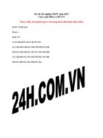 Đáp án mã đề 374 TNTHPT