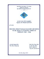 Phương pháp ngoại giao hồ chí minh về dự báo và nắm bắt thời cơ thời kỳ 1945   1946