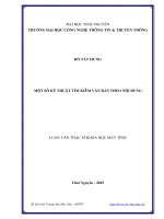 Một số kĩ thuật tìm kiếm văn bản theo nội dung 