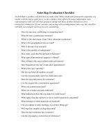 Bảng câu hỏi đánh giá nhân viên bán hàng