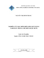 Nghiên cứu đặc điểm biến đổi chất đắng naringin trong chế biến rượu bưởi