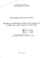 hổ trợ tài chính phát triển công nghệ cao ở việt nam thực trạng và giải pháp