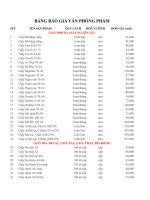 Mẫu bảng báo giá văn phòng phẩm