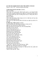 Đề và đáp án th TN THPT Môn Văn 2/6/2011 và gợi ý giải