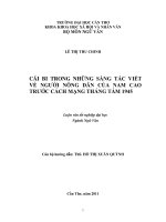 Cái bi trong những sáng tác viết về người nông dân của nam cao trước cách mạng tháng tám 1945
