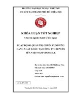 Hoạt động quản trị chuỗi cung ứng hàng xuất khẩu tại công ty cổ phần sữa Vinamilk