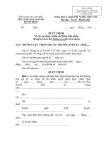 Quyết định về việc áp dụng cưỡng chế bằng biện pháp thông báo hóa đơn không còn giá trị sử dụng