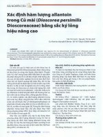 Xác định hàm lượng allantoin trong củ mài {dioscorea persimilis dioscoreaceae) bằng sắc ký lỏng hiệu năng cao 