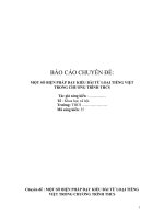 MỘT SỐ BIỆN PHÁP DẠY KIỂU BÀI TỪ LOẠI TIẾNG VIỆT TRONG CHƯƠNG TRÌNH THCS