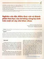 Nghiên cứu đặc điểm thực vật và thành phần hóa học của tơ hồng vàng ký sinh trên một số cây chủ khác nhau 