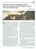 Các thuốc chẹn thụ thể angiotensin (ARB) có thể làm tăng nguy cơ tiến triển bệnh ung thư   kết quả từ phân tích gộp (bài dịch) 