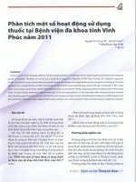 Phân tích một số hoạt động sử dụng thuốc tại bệnh viện đa khoa tỉnh vĩnh phúc năm 2011 