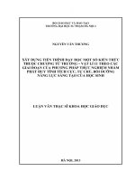 Xây dựng tiến trình dạy học một số kiến thức thuộc chương từ trường vật lí 11 theo các giai đoạn của phương pháp thực ng