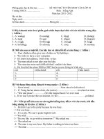 de thi tuyen sinh tieng anh 10 2011  2012