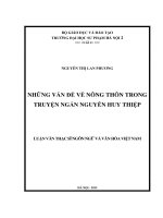 Những vấn đề về nông thôn trong truyện ngắn nguyễn huy thiệp (LV00911)