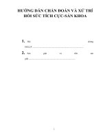 HƯỚNG dẫn CHẨN đoán và xử TRÍ hồi sức TÍCH cực sản KHOA 