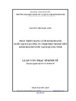 Phát triển mạng lưới kinh doanh nước sạch tại công ty TNHH một thành viên kinh doanh nước sạch quảng ninh 