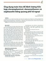 Ứng dụng toán hóa để định lượng hỗn hợp cloramphenicol, dexamethason và naphazolin bằng quang phổ tử ngoại 