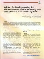 Nghiên cứu định lượng đổng thời pseudoephedrin và loratadin trong viên phóng thích có kiểm soát bằng HPLC 