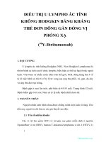 ĐIỀU TRỊ u LYMPHO ác TÍNH KHÔNG HODGKIN BẰNG KHÁNG THỂ đơn DÕNG gắn ĐỒNG vị PHÓNG xạ