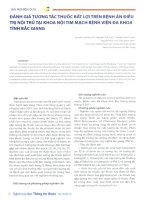 Đánh giá tương tác thuốc bất lợi trên bệnh án điều trị nội trú tại khoa nội tim mạch bệnh viện đa khoa bắc giang 