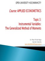 Topic 3: The Generalized Method of Moments