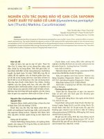 Nghiên cứu tác dụng bảo vệ gan của saponin chiết xuất từ giảo cổ lam (gynostemma pentaphyllum (thunb ) markino cucurbinaceae) 