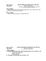 ĐỀ& ĐÁP ÁN THI HK2 ĐỊA 6 TPBẮC NINH