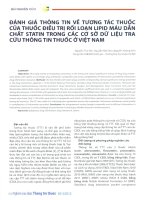 Đánh giá thông tin về tương tác thuốc của thuốc điều trị rối loạn lipid máu dẫn chất statin trong các cơ sở dữ liệu tra cứu thông tin thuốc ở việt nam 