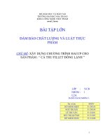 XÂY DỰNG CHƯƠNG TRÌNH HACCP CHOSẢN PHẨM : “ CÁ THU FILLET ĐÔNG LẠNH