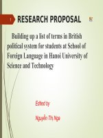 Building up a list of terms in british political system for students at school of foreign language in hanoi university of science and technology