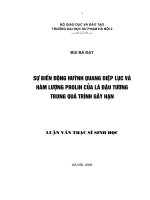 Sự biến động huỳnh quang diệp lục và hàm lượng prolin của lá đậu tương trong quá trình gây hạn (LV00292)