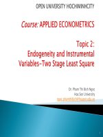 Topic 2: Endogeneity and IV TSLS
