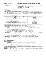 Đề thi thử học kì I môn Sinh 9  đề số 5