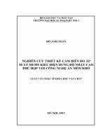 Nghiên cứu thiết kế cảm biến đo áp suất mems kiểu điện dung độ nhạy cao phù hợp với công nghệ ăn mòn khô (LV00992)