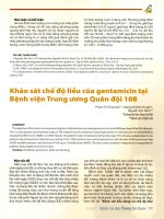 Khảo sát chế độ liều của gentamicin tại bệnh viện trung ương quân đội 108 