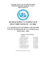 KINH tế của TP HCM GIAI đoạn 2016 – 2020 kế HOẠCH 5 năm TRONG CHUYỂN đổi cơ cấu NGÀNH