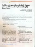 Nghiên cứu quy trình xác định diquat, paraquat trong thực phẩm bằng kỹ thuât HPLC 