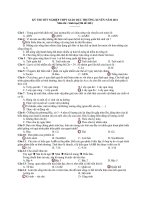 Đề thi và đáp án môn Sinh TN THPTGgiáo dục thường xuyên  03/6/2011