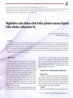 Nghiên cứu bào chế tiểu phân nano lipid rắn chứa vitamin k  