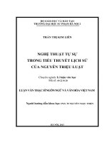 Nghệ thuật tự sự trong tiểu thuyết lịch sử của nguyễn triệu luật (LV00948)