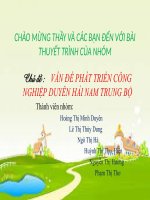 vấn đề phát triển công nghiệp ở duyên hải Nam Trung Bộ