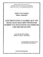 GIẢI PHÁP NÂNG CAO HIỆU QUẢ HOẠT ĐỘNG tín DỤNG NGẮN hạn đối với DN tại NGÂN HÀNG SACOMBANK   CN sài gòn
