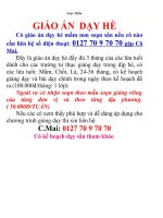 Giáo án hè dành cho lớp chồi mầm non