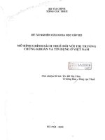 mô hình chính sách thuế đối với thị trường chứng khoán và tín dụng ở việt nam