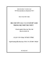 Hệ chuyên gia và cơ sở dữ liệu trong bộ nhớ tri thức (LV01000)