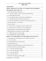 ĐÁNH GIÁ KHÁI QUÁT về TÌNH HÌNH HOẠT ĐỘNG của CÔNG TY cổ PHẦN CẢNG HẢI PHÒNG – CHI NHÁNH CẢNG CHÙA VẼ 