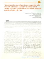 Tác động của các biện pháp đa can thiệp giáo dục tới kiến thức cán bộ y tế huyện ba vì trong sử dụng kháng sinh cho trẻ em bị nhiễm khuẩn hô hấp cấp tính 