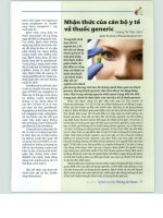 Nhận thức của cán bộ y tế về thuốc generic (bài dịch) 