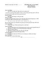 De thi th­u mon Sinh vao 10